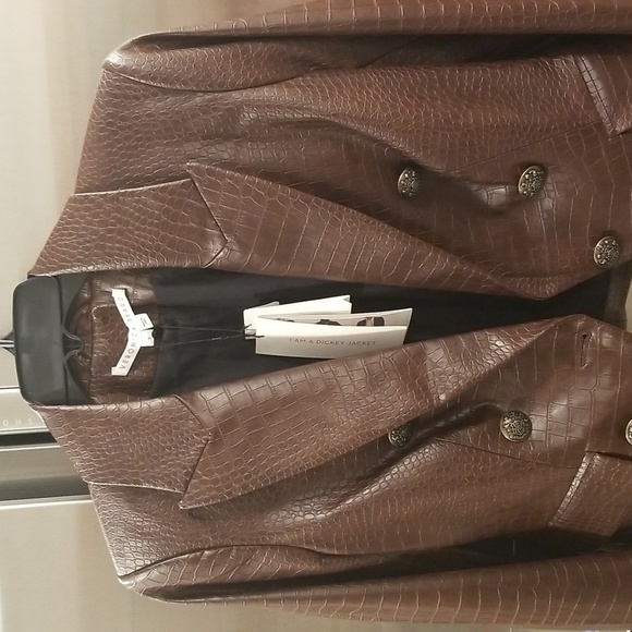 💕VERONICA BEARD💕 Cooke Vegan-Leather Dickey Jacket ~ Chicory Brown 2 NWT - Picture 14 of 16